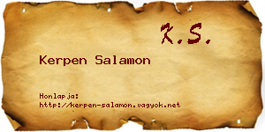 Kerpen Salamon névjegykártya